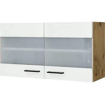 Kuchyňská skříňka Kuchyňská skříňka horní se skleněnými dvířky Flex Well Vintea šířka 100 cm magnólie matná