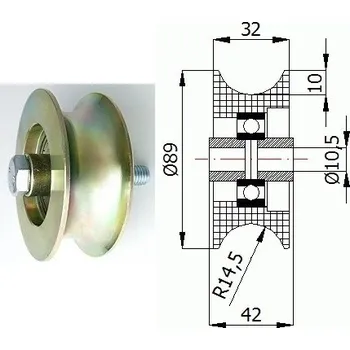 kladka TR-89 3/4 pr.29mm Ocelová kladka profil na trubku 7550327