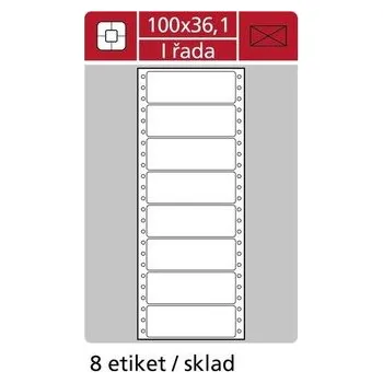 Samolepící etiketa Tabelační jednořadé etikety, 100 x 36,1mm, 4000 ks