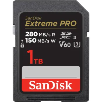 Paměťová karta SanDisk Extreme PRO 1 TB V60 UHS-II SD cards, 280/150 MB/s, V60, C10, UHS-II
