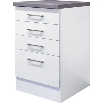 Kuchyňská skříňka Kuchyňská skříňka spodní se šuplíky Flex Well Varo ŠxHxV 50 x 60 x 86 cm čelo bílá matná korpus bílá