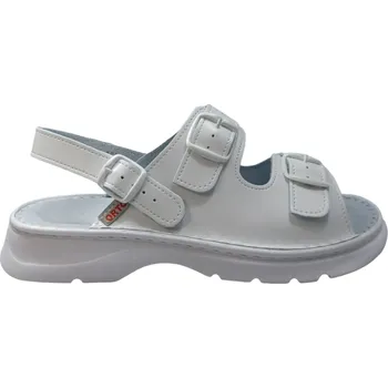 Pánská zdravotní obuv 8311 - 10 bílé omyvatelné zdravotní sandály s podporou klenby nožní; obuv i pro široké nohy 45