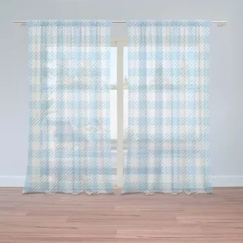 Záclona Záclony Čtvercový vzor: 2 ks - 150x250 cm - Sablio