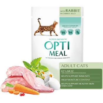 Krmivo pro kočku OPTIMEAL™ Konzervované krmivo pro dospělé kočky s králíčím v mrkvovém želé
