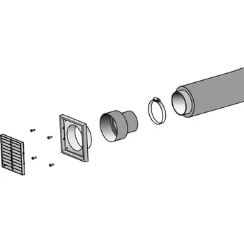Sada pro externí přívod vzduchu pro krbová kamna, průměr 80 mm, délka 1 m