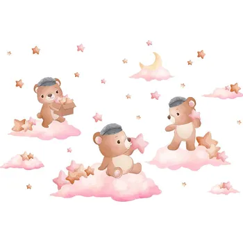 Samolepící dekorace Samolepky na zdi dětské Medvídci na dobrou noc