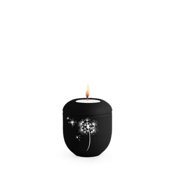 Smuteční dekorace Keramická miniurna Pampeliška - Černá