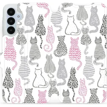 Pouzdro na mobilní telefon Flipové pouzdro Mobiwear - Samsung Galaxy A25 5G - MX01S Kočičí zádíčka (Knížkové flip pouzdro, obal, kryt na mobil Samsung Galaxy A25 5G - MX01S Kočičí zádíčka, materiál Umělá kůže + TPU - ochrana 360°, stojánek, silikonová vanička, magnetické zavírání)