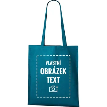 Plátěná taška s vlastním potiskem, Barva Petrolejová, Velikost 40×45 cm, Canvas Nákupní taška