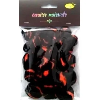 Pompony dwukolorowe pomarań. czarne 25-40mm 21szt