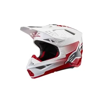 Helma na motorku Mx Helma Alpinestars Supertech M10 Unite Red / White Glossy, Velikost M (57-58cm)