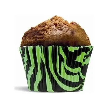Forma na pečení Papírový košíček na muffiny tygrovaný černo zelený