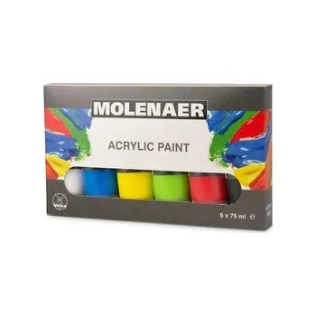 Speciální výtvarná barva Molenaer Sada akrylových barev 6 x 75 ml