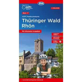 ADFC-Radtourenkarte 17 Thüringer Wald Rhön 1:150.000, mit Kilometer-Angaben, reiß- und wetterfest, GPS-Tracks Download, E-Bike-g - Allgemeiner Deutscher Fahrrad-Club e.V. (ADFC)