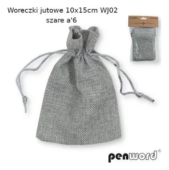 Set školních potřeb Woreczki jutowe szare 10x15cm 6szt