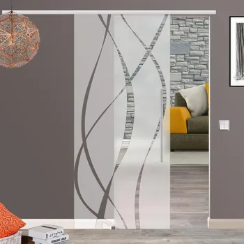 Interiérové dveře Skleněné posuvné dveře Waves 1025x2175mm