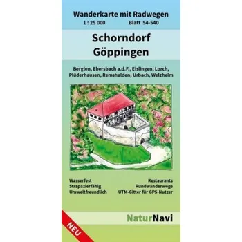 NaturNavi Wanderkarte mit Radwegen Schorndorf - Göppingen