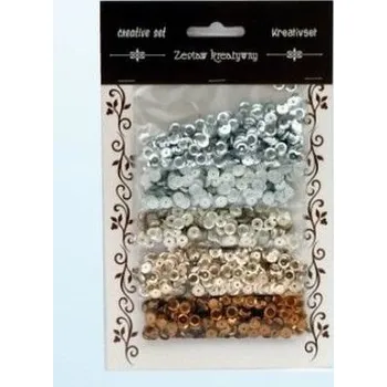 Set školních potřeb Zestaw cekiny srebrno brązowe 6mm 30g