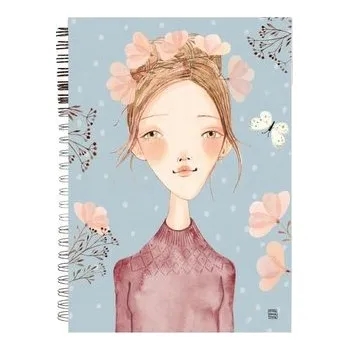 Diář Zápisník s autorskou ilustrací Ivony Knechtlové – Slečna s věnečkem - Ivona Knechtlová, Helena Žižková