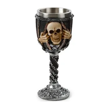 Karnevalový kostým Dekorativní číše Lebka s řetězy