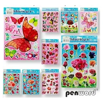 Set školních potřeb Naklejki laser kwiaty i motyle 20x25mm