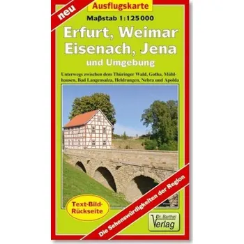 Doktor Barthel Karte Erfurt, Weimar, Eisenach, Jena und Umgebung