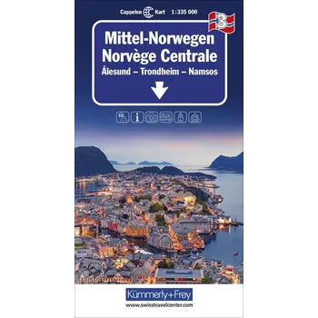 Mittel-Norwegen Nr. 03 Regionalkarte Norwegen 1:335 000 - Hallwag Kümmerly+Frey AG