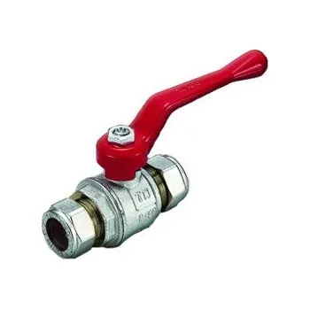 Ventil TIEMME 15 kulový kohout se svěrným šroubením pro připojení měděných trubek s pákou