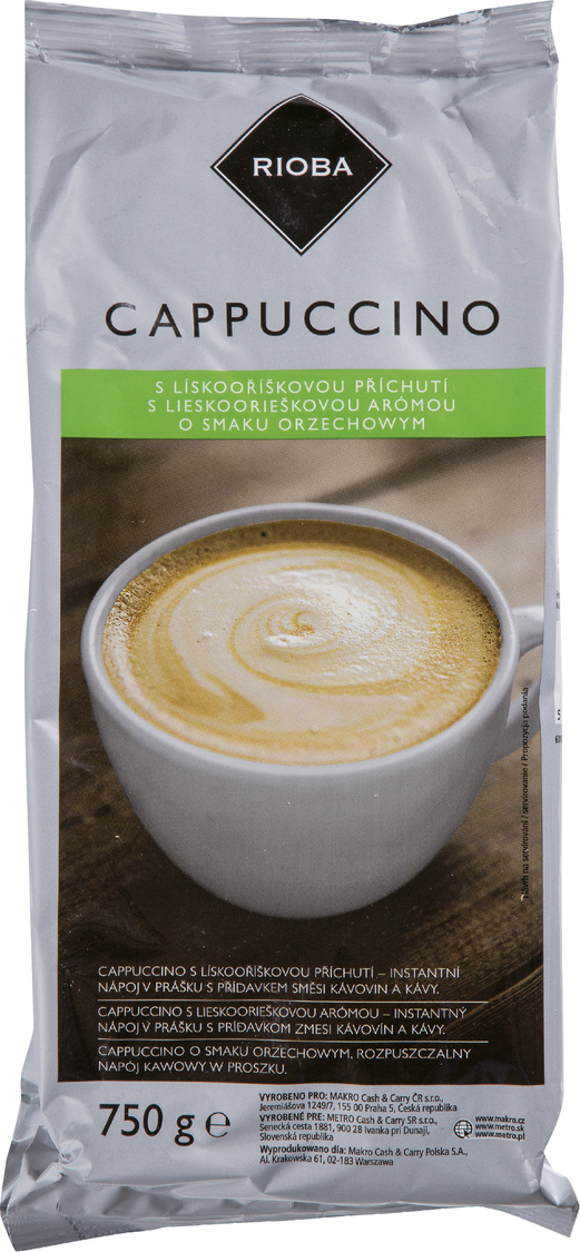 Rioba Cappuccino oříšková instantní káva od 120 Kč - Zbozi.cz
