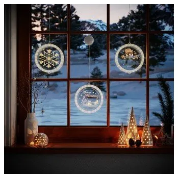 Vánoční dekorace Světelná závěsná dekorace na okno MERRY CHRISTMAS o 15,5 cm Mybesthome