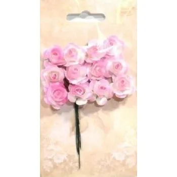 Set školních potřeb Różyczki papierowe 12szt różowo-białe