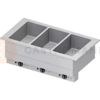 Výdejník vody Vana na vodní lázeň 3xGN 1/1, tříkomorová, vrchní deska z nerezové oceli, 1155x620x390 mm | STALGAST, ST 325