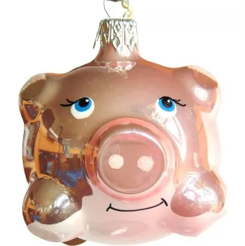 Vánoční ozdoba Vánoční ozdoba, prasátko růžové v lesku