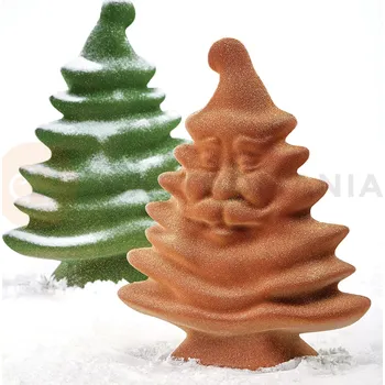 Čokoládová tyčinka Forma na čokoládu - vánoční stromeček s Mikuláš, 160x75x200 mm, 250 g - KT135 | PAVONI, Albero Animato