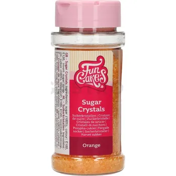 Výroba svíčky Cukr barevný - krystaly, sypání 80 g, oranžový | FUNCAKES, F52130