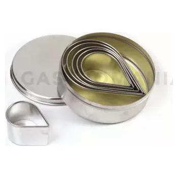 Výroba svíčky Sada nerezových vykrajovátek na těsto, slza hladká - 6 ks, 45-95 mm | PAVONI, STP57