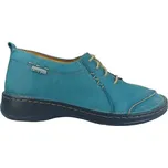 6305 - 54 zelené dámské kožené zdravotní polobotky; černá podešev 37