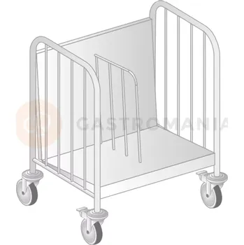 Kancelářský vozík Vozík na přepravu talířů z nerezové oceli 650x500x850 mm | DORA METAL, DM-3418