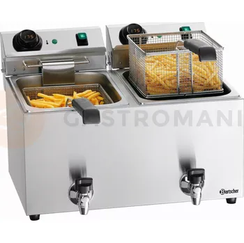 Gastro oděv Fritéza podvojná, nastavitelná digitálním knoflíkem, 2x 5,5 l, 561x640x386 mm | BARTSCHER, MDI SNACK IV Plus