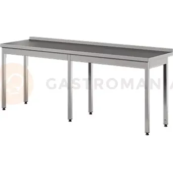 Počítačový stůl Přístěnný stůl z nerezové oceli, nohy bez vyztužení 2200x600x850 mm | ASBER, WT-226-PL