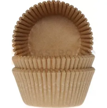 Kuchyňská sůl Košíčky na cupcake, průměr 5 cm, 50 ks hnědý pergamen | HOUSE OF MARIE, HM4877