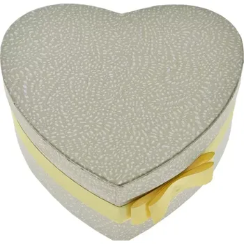 Dárková krabička Dárková krabička Florea heart champagne medium 19x9cm