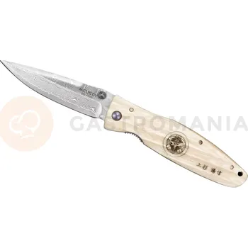 Kuchyňský nůž Skládací nůž, 8,6 cm | MCUSTA, Sengoku White Micarta Damascus