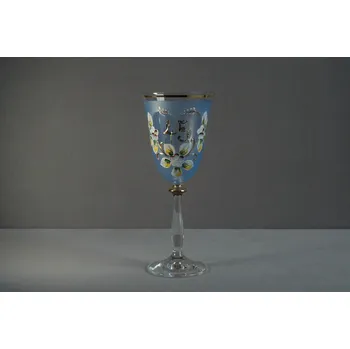 Sklenice Jubilejní sklenice na víno Angela 45 let (250ml modrá)