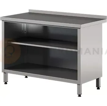 Nerezový dřez Nerezový přístěnný stůl s otevřenou skříňkou, bez dveří 2000x600x850 mm | ASBER, WT-206-PL-2S