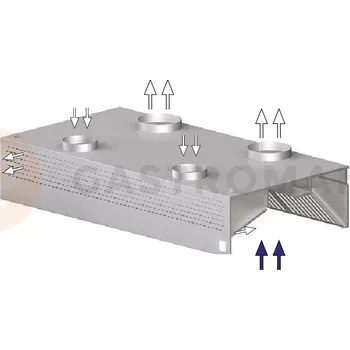 Digestoř Nástěnná skříňová digestoř, kompenzačně-indukční 4000x1400x450 mm | STALGAST, 9821414400