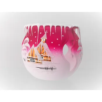 Svícen Vánoční kalich na svíčku, růžový 10cm