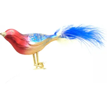 Vánoční ozdoba Vánoční ozdoba s klipsem, ptáček, Vrabec 3347 tříbarevný