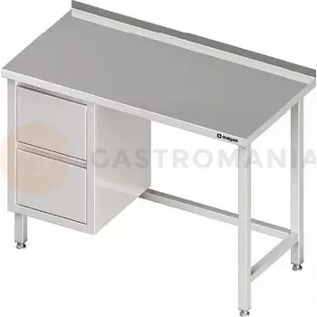 Kuchyňská linka Stůl nerezový s blokem se dvěma zásuvkami na levé straně 1400x700x850 mm | STALGAST, 980247140