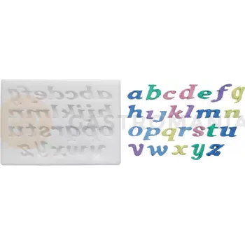 Výroba svíčky Forma na cukrovou hmotu SLK 329 - abeceda kurzíva, 7x6 mm | SILIKOMART, Sugarflex Alphabet Cursive